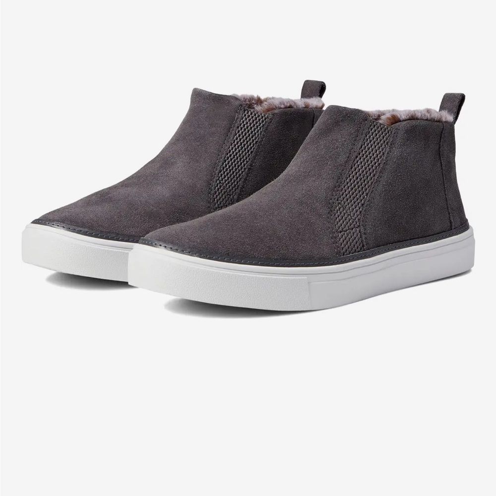 Toms Bryce Pavement Grey Suede/Faux Fur Sneakers 8.5